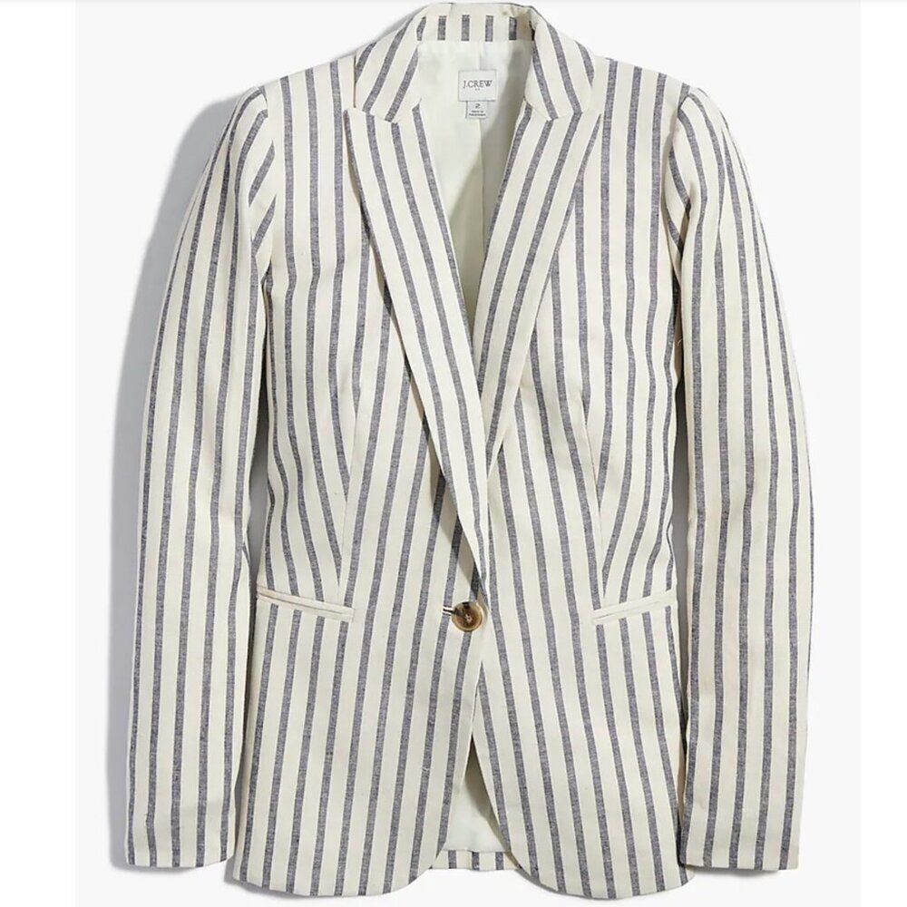 J.Crew Factory Linen-Blend One-Button Blazer - Size 8 0 NWT